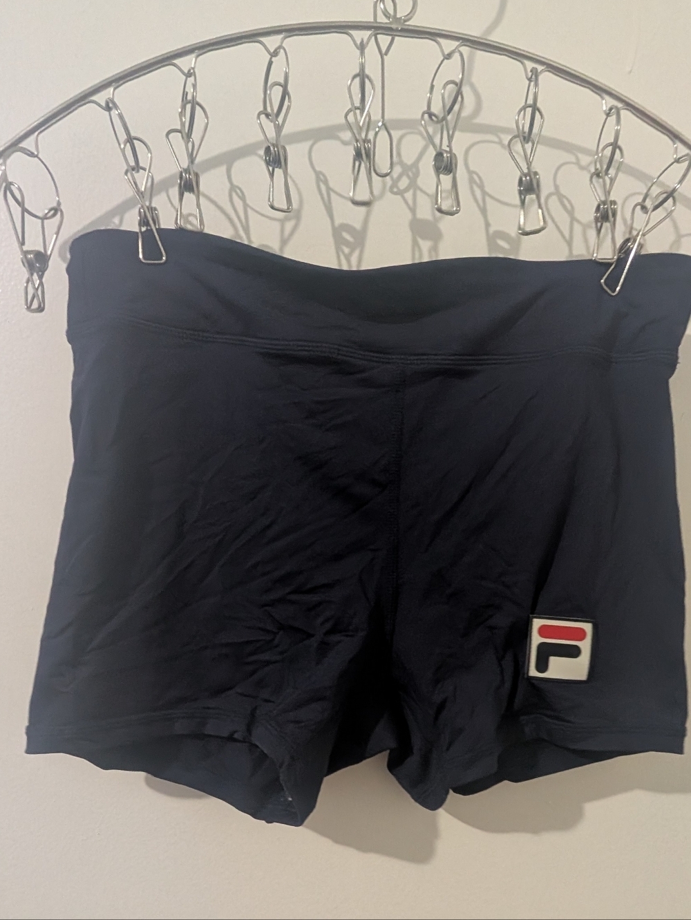 New FILA Navy Blue Athletic Shorts with Logo Patch Size S 50+ UPF